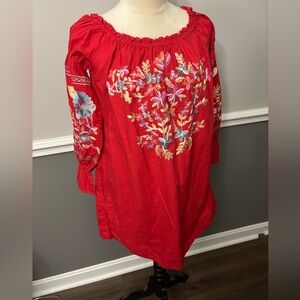Free People Embroidered Peasant Dress